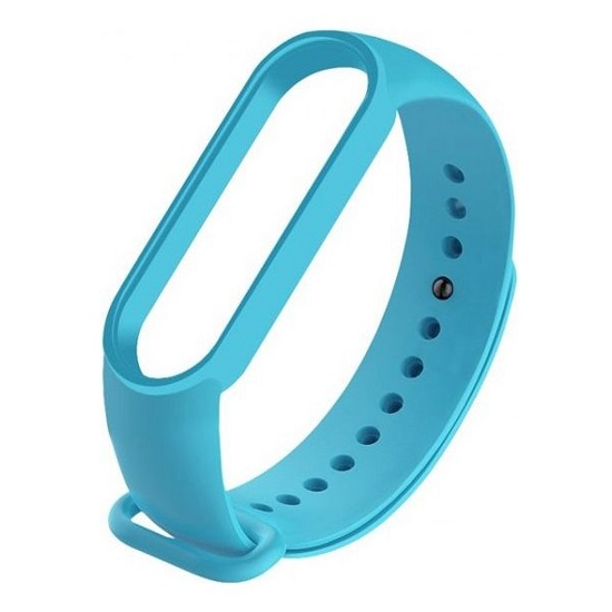 Силиконовый ремешок WB13 для Xiaomi Mi Band 5/Mi Band 6 (sky blue), на кнопке (регулируемый)