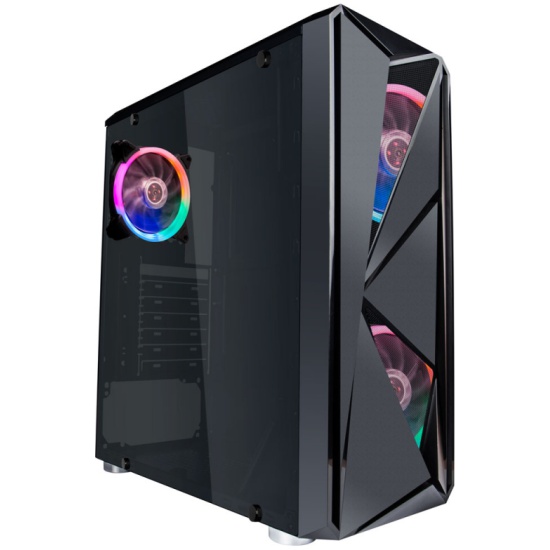 Корпус 1STPLAYER FIREROSE F4-3R1 ATX 3x120 LED TG