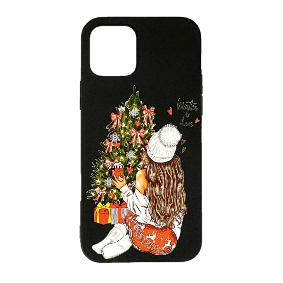 Задняя накладка ISA для iPhone 12/12 Pro матовый TPU с принтами Новый Год