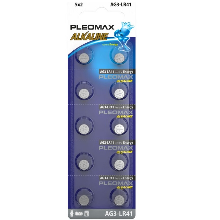 Элемент питания SAMSUNG PLEOMAX AG03 (392) LR736, LR41 Button Cell (10/100/1000/98000)