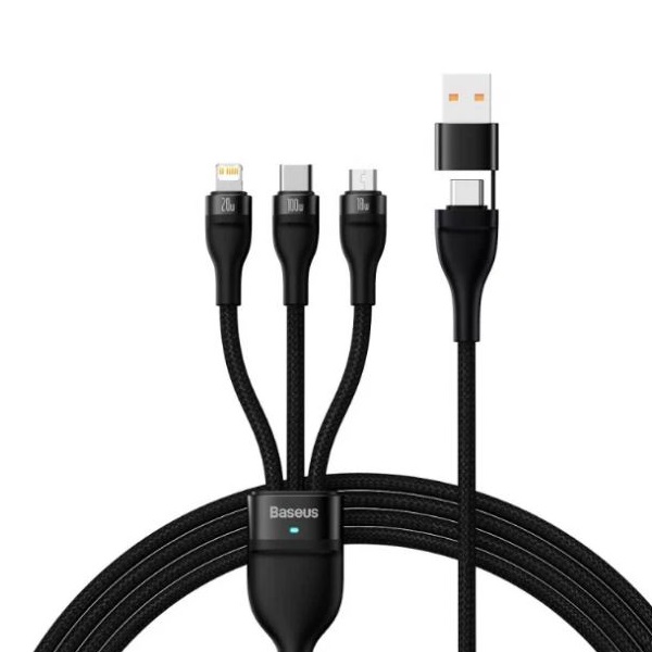 Кабель USB <--> 3в1 1м GFUZ  CA-164 100W Type-С,Micro USB,Lightning,черный