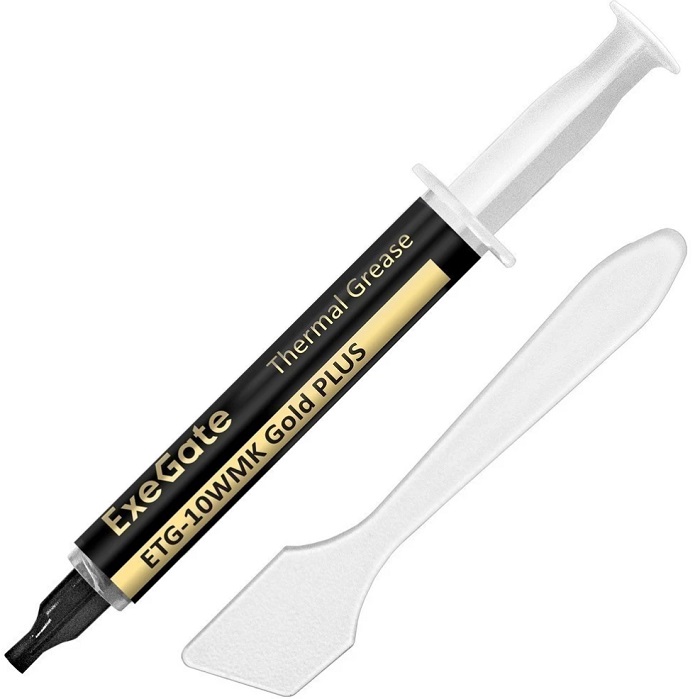 Термопаста Exegate EX296086RUS ETG-10WMK Gold PLUS (10,4 Вт/(м•К), 4г, шприц с лопаткой)
