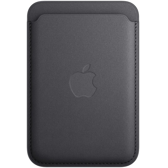Кошелек для карт FineWoven Wallet Black iPhone 12 - 16 Pro Max (Анимация NFC Clear) с лого