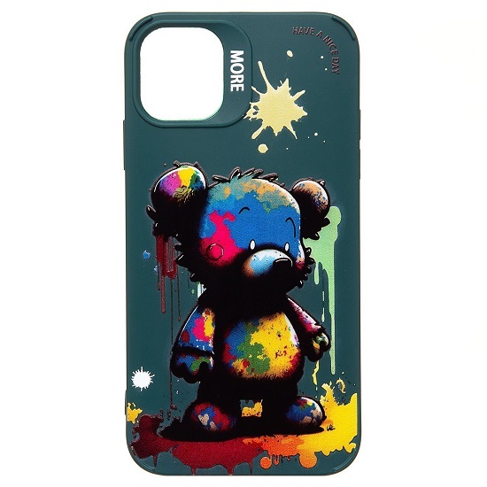 Задняя накладка SC335 для iPhone 11 (медведь) (dark green) (227091)