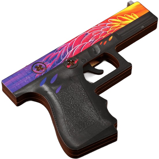 Деревянное оружие, детское сувенирное, пистолет «Перья», 20×13 см 9911019