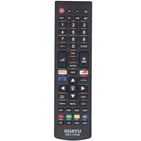Пульт универсальный HUAYU RM-L1376M+(PBOX) ( НОВАЯ РАЗРАБОТКА ) универсальный пульт для TV корпус пульта похож на  LG AKB73715603