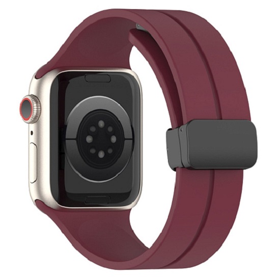 Силиконовый ремешок ApW29 для Apple Watch 42/44/45/49mm на магните (bordo)