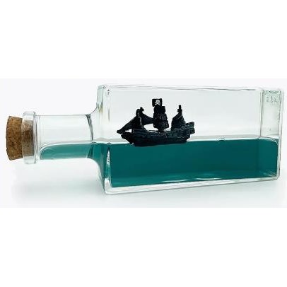 Корабль в бутылке в жидкости, Пиратский