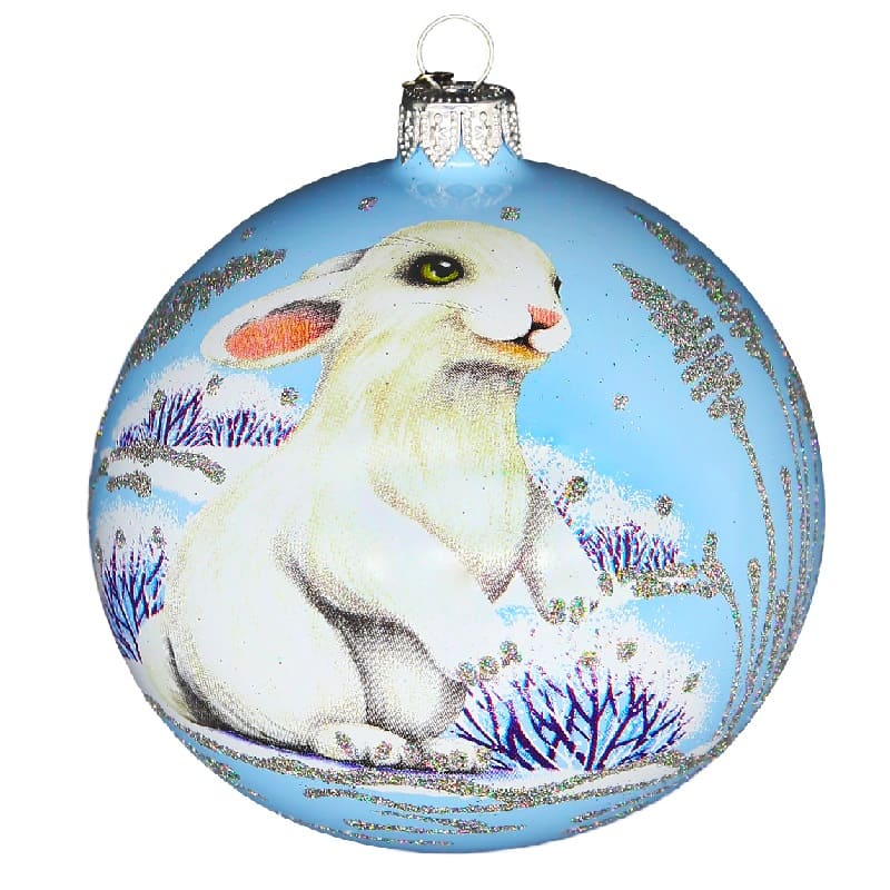 Шар "Белый кролик" мультицвет, 100мм, в подарочной упаковке КУ-100-224125