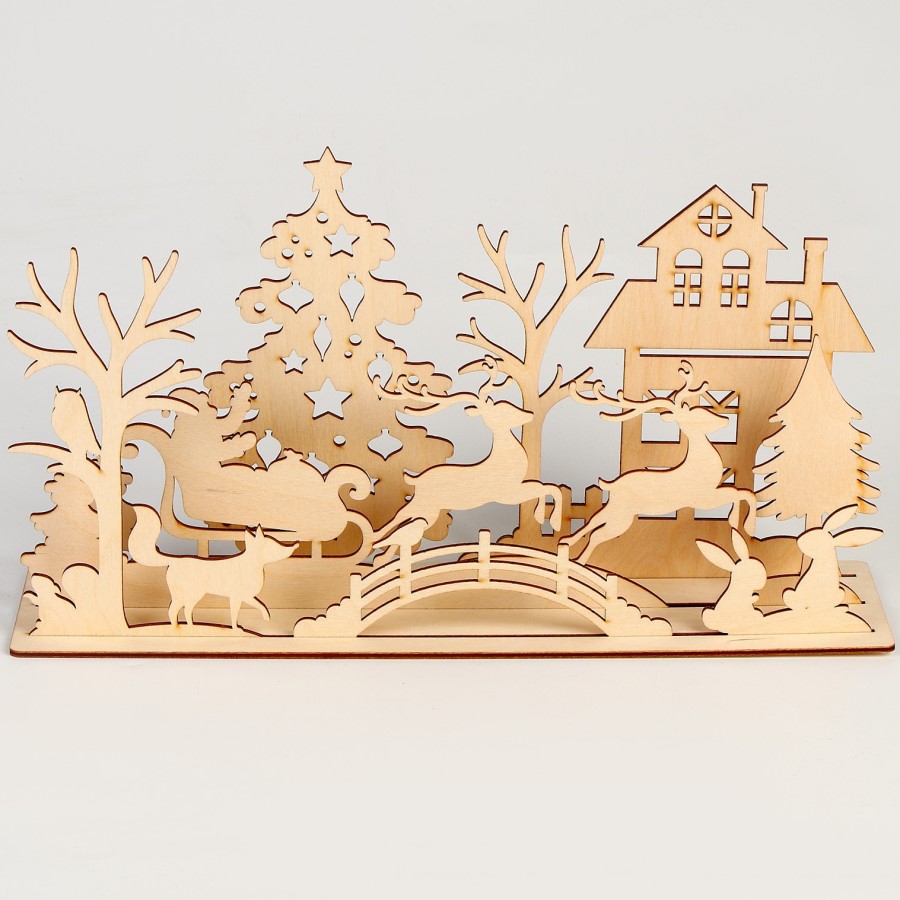 Заготовки для творчества. Новогоднее украшение для дома «Оленья упряжка»