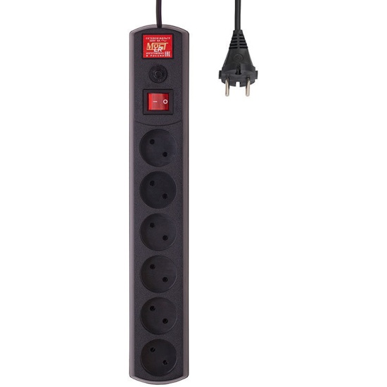 Сетевой фильтр  3.0м Most LR, черный, 6 розеток