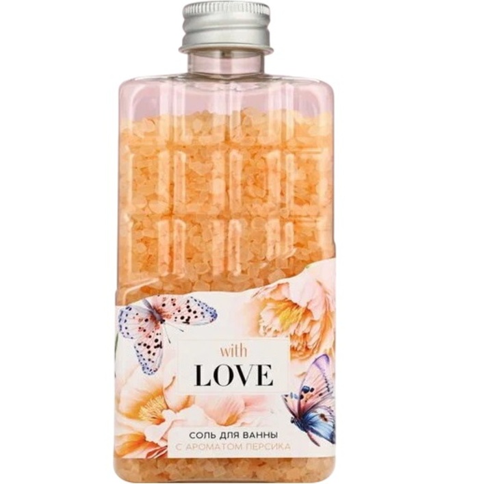 Соль для ванны во флаконе шоколад «С любовью», аромат персика, 360 г 10153748