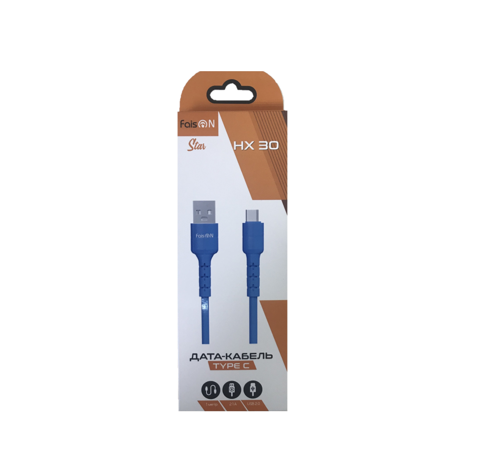Кабель USB <--> Type-C  1.0м FAISON HX30 Star синий