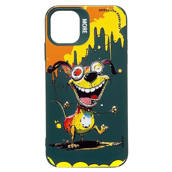 Задняя накладка SC335 для iPhone 11 (собака) (dark green)