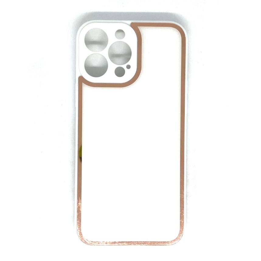 Задняя накладка AKSS для iPhone 13 Pro Max, белый, имитация стекла с защитой камеры