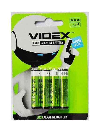 Элемент питания VIDEX LR03 BL-4
