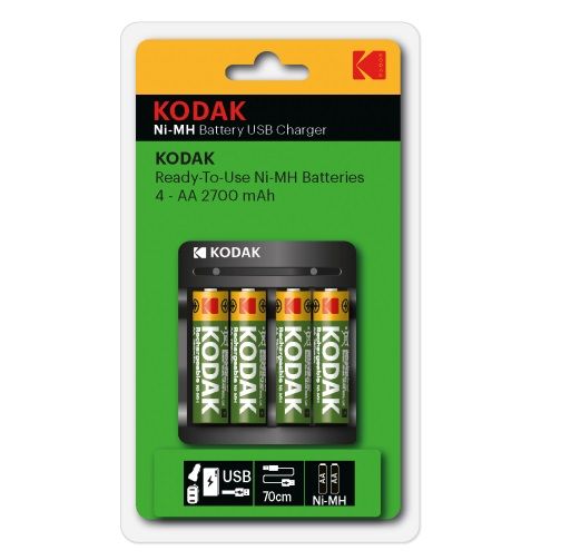 Зарядное устройство KODAK USB Overnight charger with 4xAA 2700mAh [K4AA/AAA] (Б0056003)