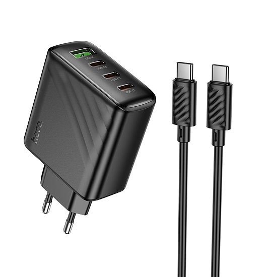Сетевое ЗУ 1USB/3Type-C 3A HOCO CS27At, черный, Type-C-Type-C, PD 67Вт
