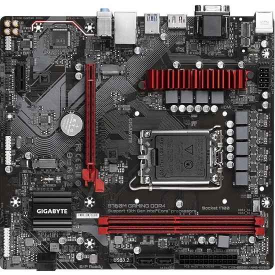 Материнская плата GIGABYTE B760M GAMING DDR4, LGA 1700, Intel B760, 2xDDR4, 4xSATA, 2xM.2, 1xPCI-E 4.0 x16, 1xPCI-E x1, 1xHDMI, 1xDP, 1xVGA, 1x 2.5Gb 