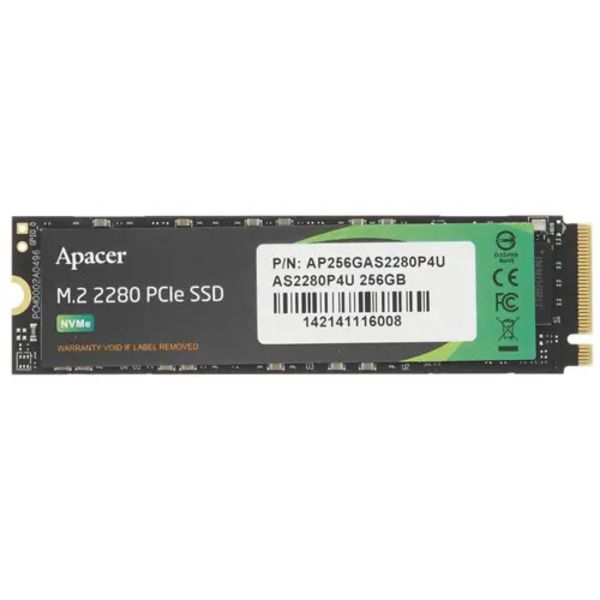 Накопитель SSD М.2 256Gb Apacer AS2280P4U, M.2, PCIe Gen3 x4, NVMe, 3500/3000 MB/s (AP256GAS2280P4U-1)