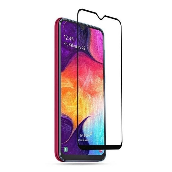 Противоударное стекло 3D NONAME для Samsung S20 черное, полный клей