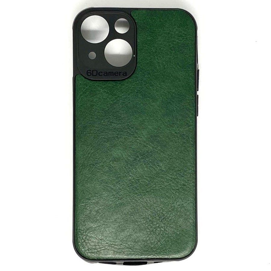 Силиконовый чехол MOBIS для iPhone 13 mini под кожу (темно-зелёный)