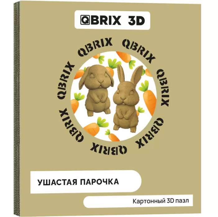 Картонный 3D конструктор QBRIX Ушастая Парочка