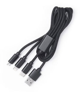 Кабель USB <--> Type-C/microUSB/Lightning  1.0м АТОМ черный
