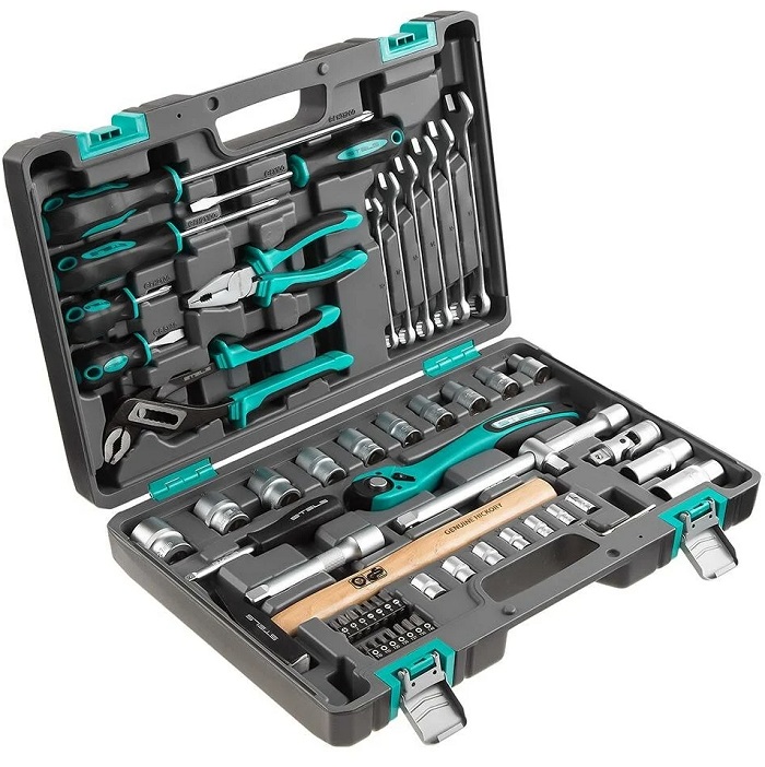 Набор инструментов, 1/4", Cr-V, S2, усиленный кейс, 47 предметов// Stels