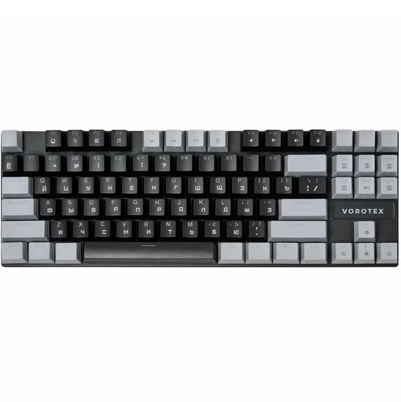 Клавиатура VOROTEX K87S Blue Switch, Чёрный, серый