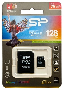 Micro SD 128GB Silicon Power Class 10 Elite UHS-I (U3),R/W 75/15 MB/s + SD адаптером