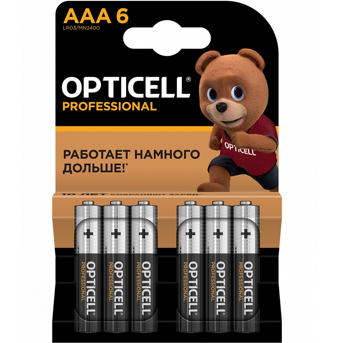 Элемент питания OPTICELL LR03 PROFESSIONAL BL-6 (6/72)