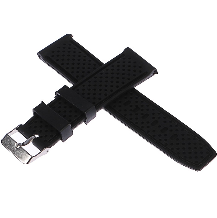 Силиконовый ремешок для часов "Соломон", 22 мм, l-20.5 см, черный 1723655