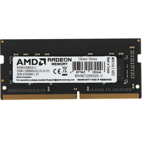 Оперативная память DDR4 8Gb AMD R948G3206S2S-U 3200Mhz So-DIMM 1.2V  Retail