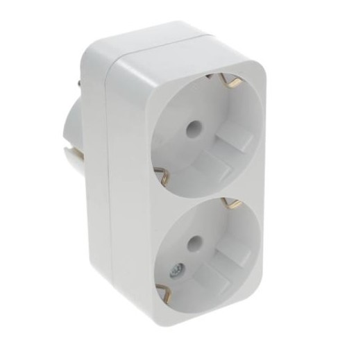 Тройник ФОТОН АМ 16-2Е 2гн. 16A с/з белый