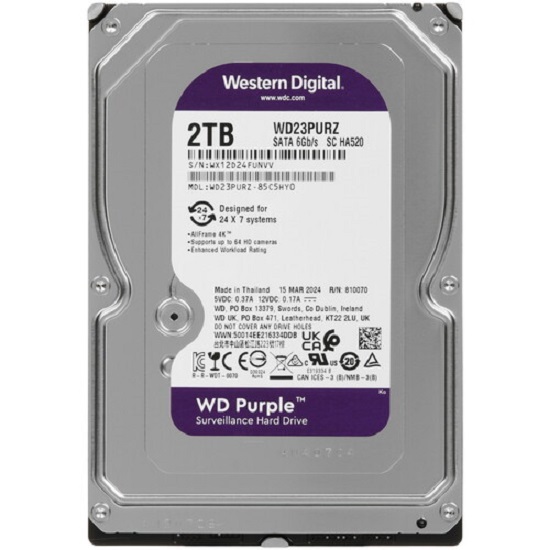 Внутренний HDD 3.5" 2TB WD Purple  WD23PURZ SATA III 5400 об/мин