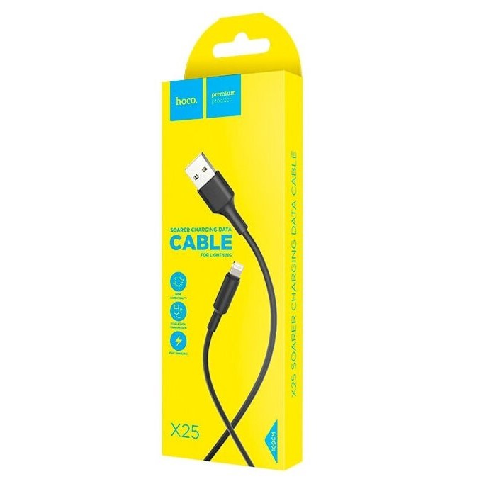 Кабель USB <--> Lightning  1.0м HOCO X25 Soarer чёрный