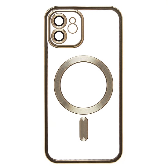 Задняя накладка SM027 SafeMag для iPhone 12 (gold) (232389)