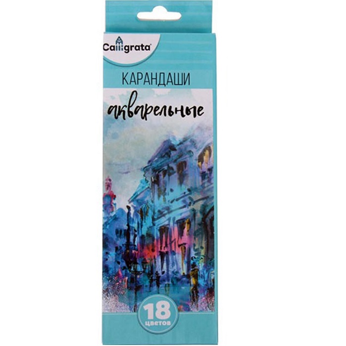 Карандаши акварельные 18 цветов, в картонной коробке 3883846
