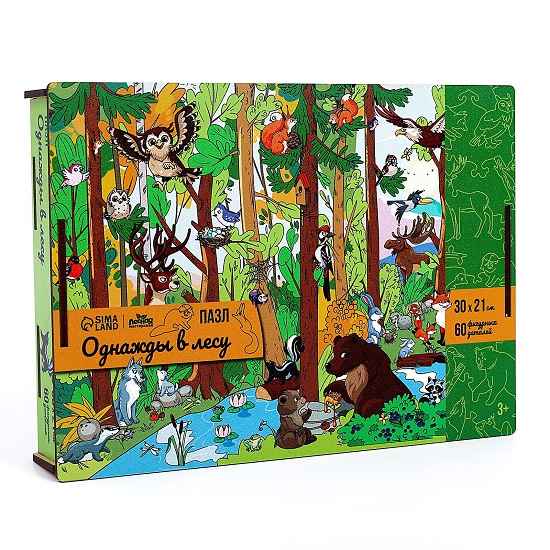 Пазл деревянный фигурный «Однажды в лесу»‎, 60 эл 4276277