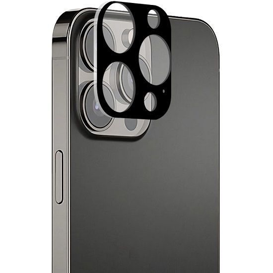 Противоударное стекло FUMIKO для камеры iPhone 13 Pro/13 Pro Max черная рамка