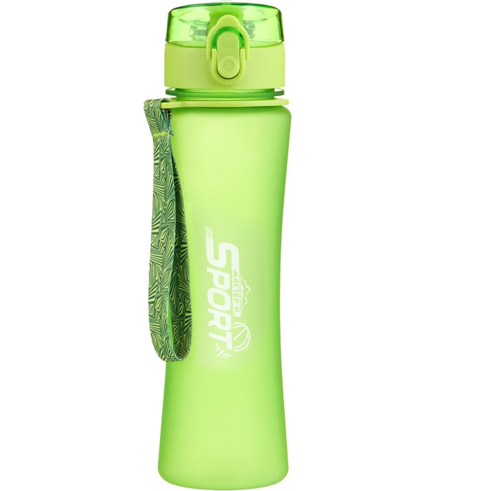 Бутылка для воды, 600 мл, SPORT, с поильником, зеленая   9932875
