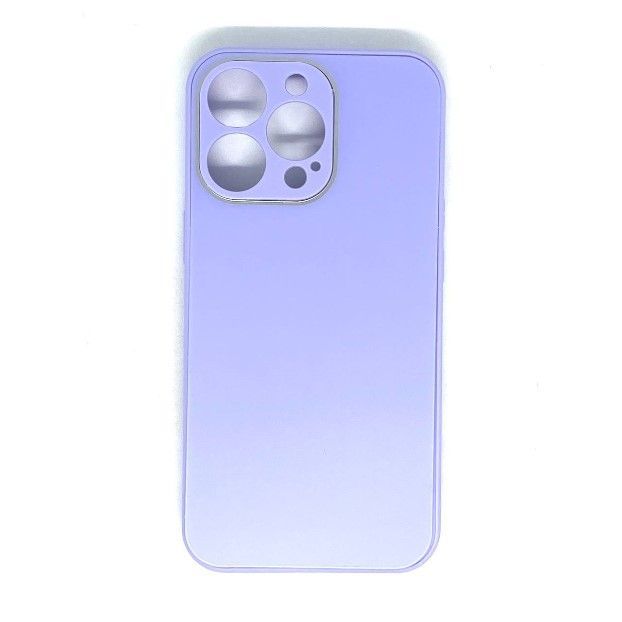 Задняя накладка AKSS для iPhone 13 Pro, светло-фиолетовый, "имитация бархатное стекло"