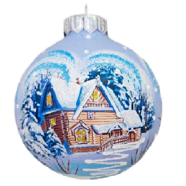 Шар "Домик в лесу 3", 80мм, в подарочной упаковке КУ-80-244040