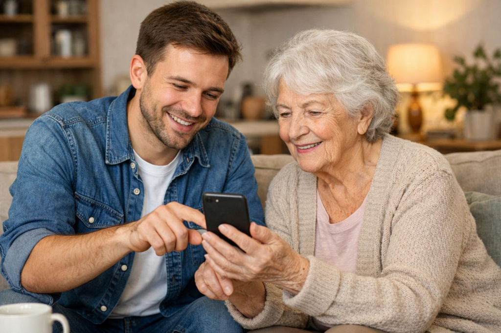 настройка смартфона бабушке