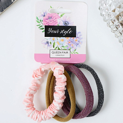 Резинка для волос "Аделин" (набор 4 шт) нежность, 4 см, микс   9887954