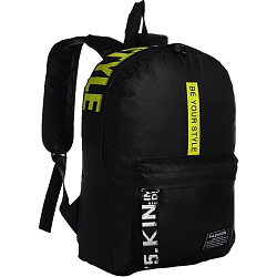 Рюкзак на молнии, наружный карман, 2 боковых кармана, чёрный/жёлтый 9460752