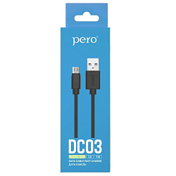 Кабель USB <--> microUSB  1.0м PERO DC-03 черный