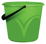 Ведро 6л LAIMA 603891, без крышки, пластиковое, пищевое, с глянцевым узором, цвет зеленый, мерная шкала