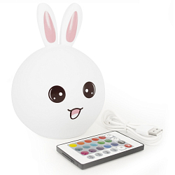 Ночник ЗАЙЧИК силиконовый с пультом